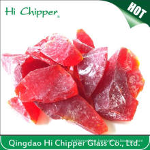 Red Colored Garden Decoration Glass Rocks